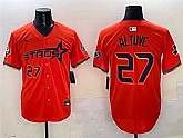 Men's Houston Astros #27 Jose Altuve Orange 2025 City Connect With Texas Patch Limited Stitched Jersey,baseball caps,new era cap wholesale,wholesale hats
